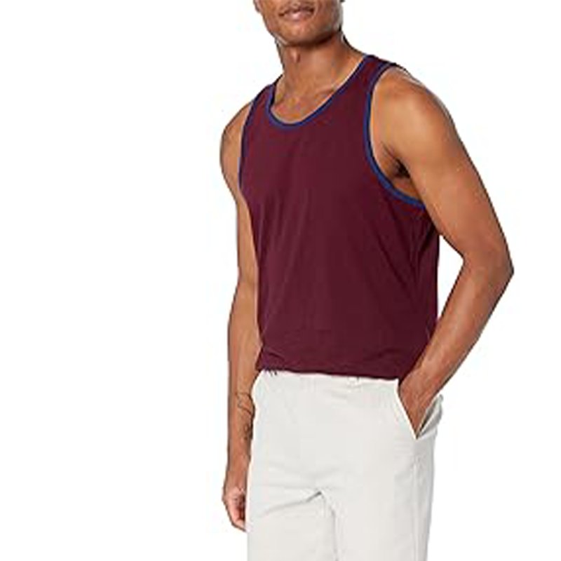 Mens gym wear tank cotton 5 spandex slim fit ribbed workout tank tops for men
