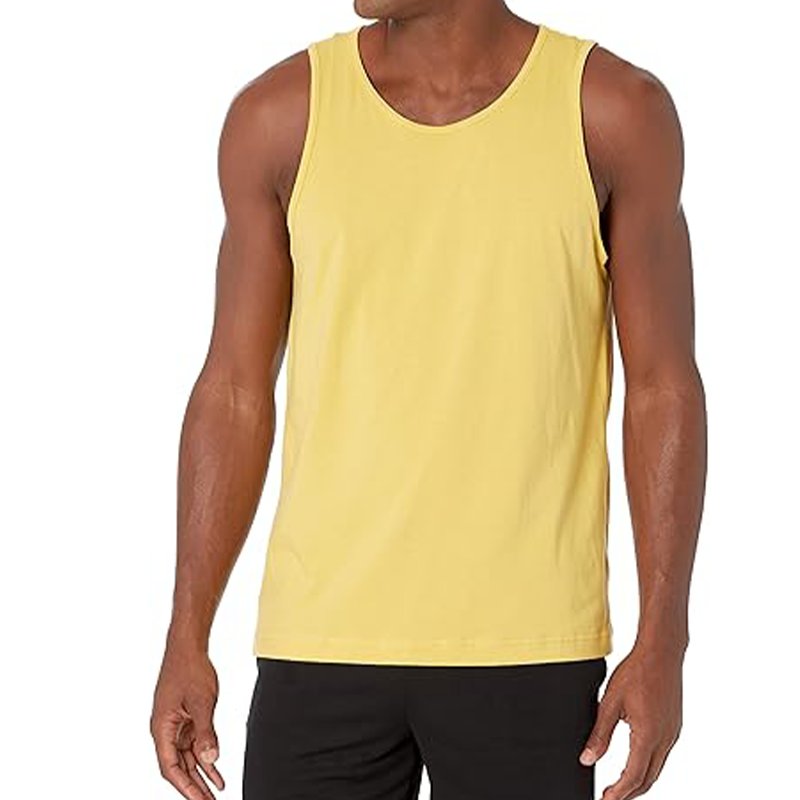 Mens gym wear tank cotton 5 spandex slim fit ribbed workout tank tops for men