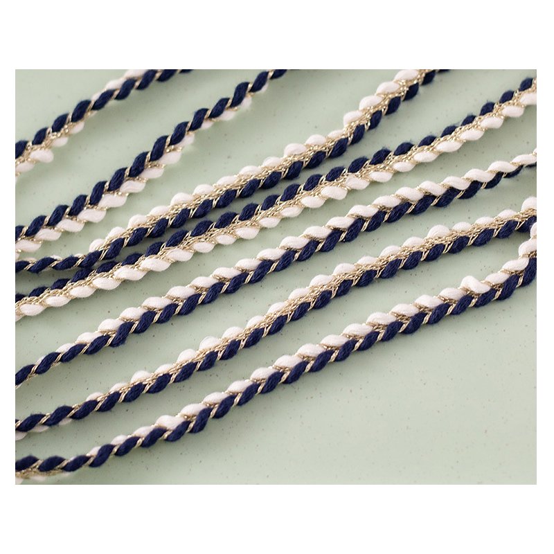 1cm wide small fragrant wind braided soft skin-friendly two-color rope braid Golden Ribbon lace trim