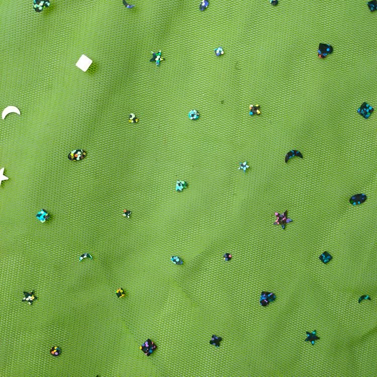 Embroidery Lace Sequin Mesh Bottom Cloth Children Princess Skirt Fabric Wedding Dress Sequin Bottom Fabric