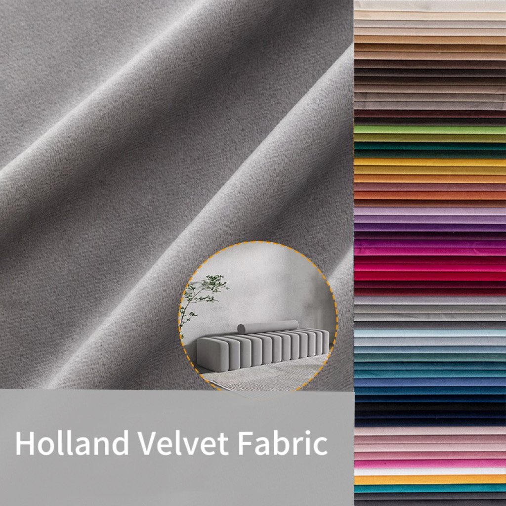 Factory Wholesale Holland Textile Sofa Upholstery Polyester Plain Holland Velvet Fabric
