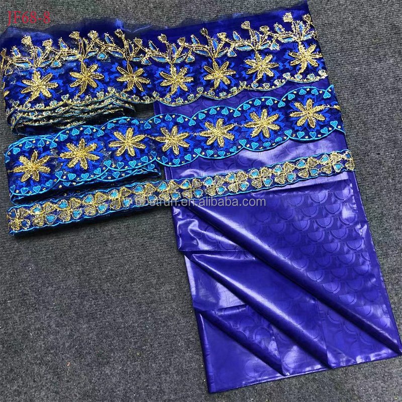 JF68 15 y lace +5 y Perfume Bazin Brode riche embroidery African fabrics Tulle cord Lace popular Dubai style