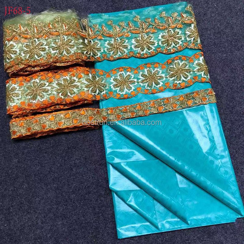 JF68 15 y lace +5 y Perfume Bazin Brode riche embroidery African fabrics Tulle cord Lace popular Dubai style