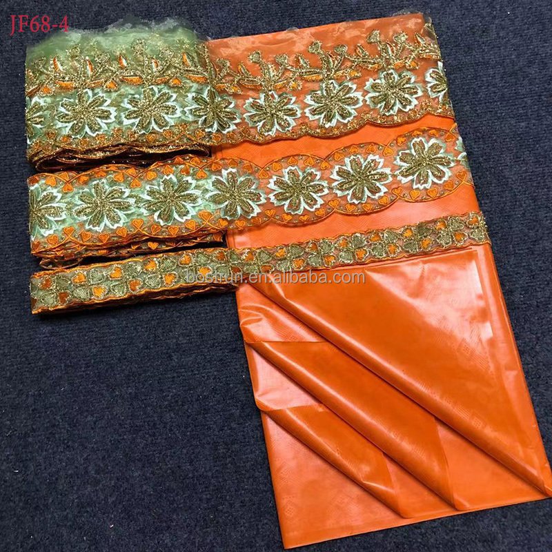 JF68 15 y lace +5 y Perfume Bazin Brode riche embroidery African fabrics Tulle cord Lace popular Dubai style