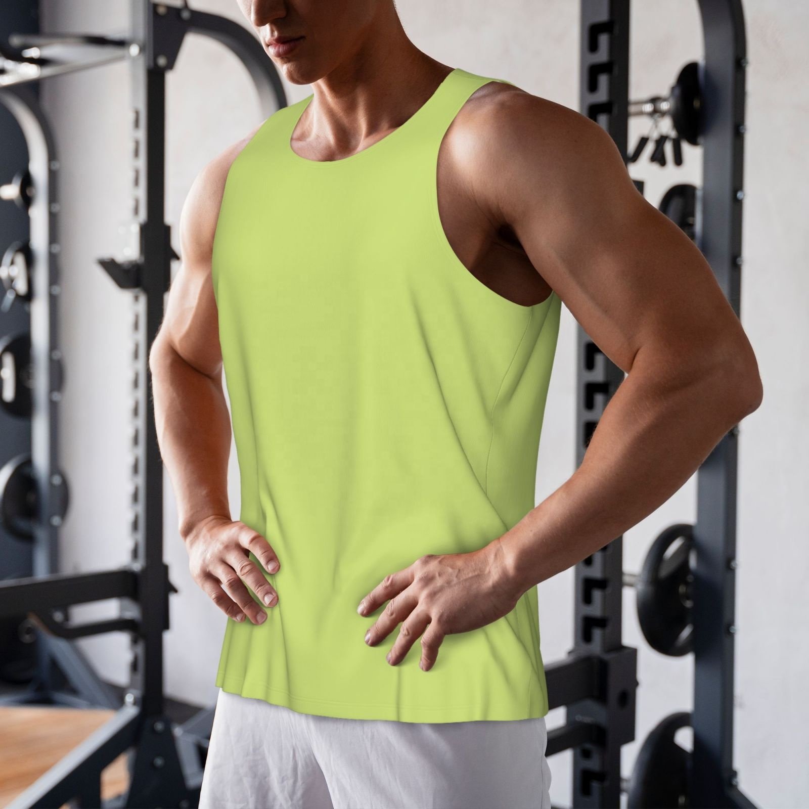 High Quality Fitness Bodybuilding Custom Designs Gym Tank Tops Quick Dry Men Singlet Casual 100% Polyester Street wear Vest