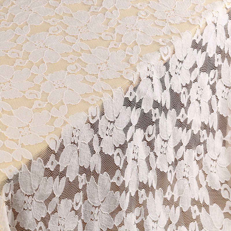 Wholesale white nylon cotton strand elegant floral lace fabric for fashion clothing