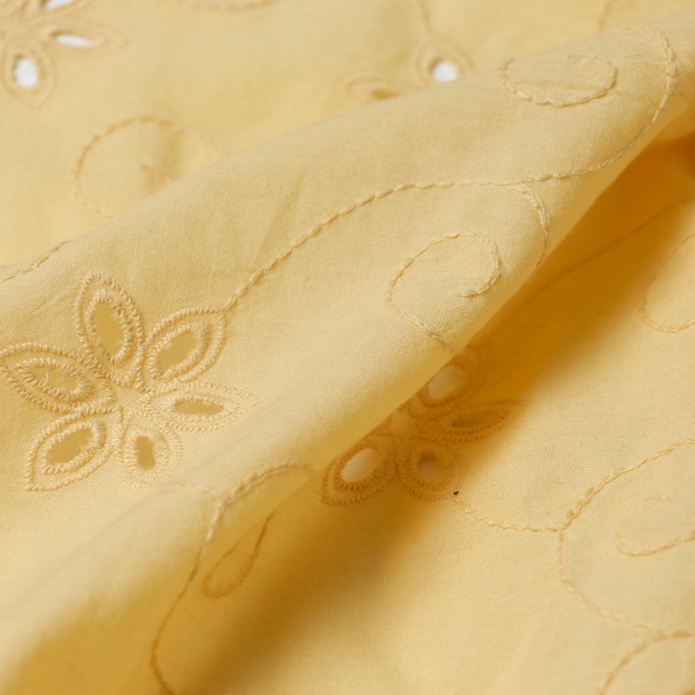 Wholesale Factory Floral 100% Cotton Lace Fabric Embroidered Fabric for Summer Clothes