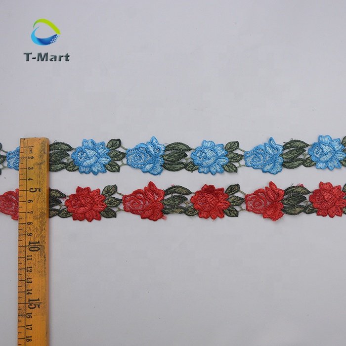Wholesale fashion wedding dress lace trims teal custom sewing supplies bridal beaded necklace trims mesh lace trim embroidery