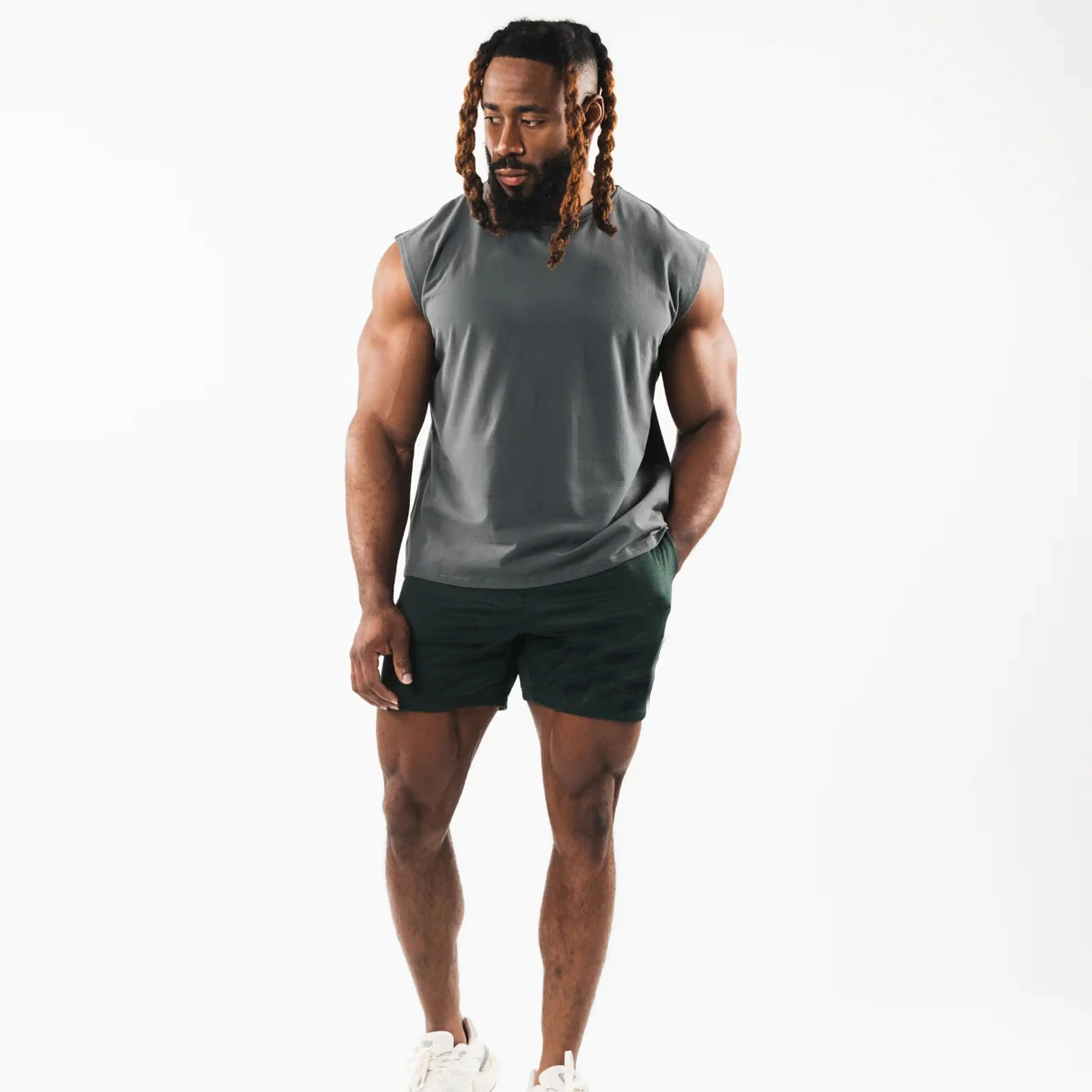 2025 Hot Sale OEM custom logo training men's sports quick dry sublimation exercise gym sleeveless tank tops