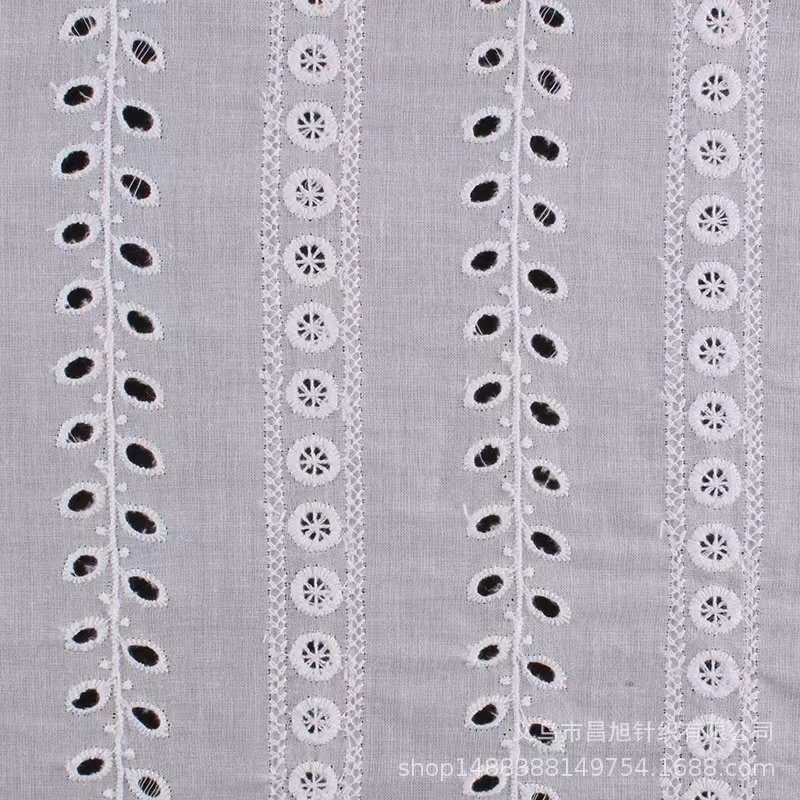 100% Cotton Voile embroidery fabric for south African lady dress anglaise lace fabric