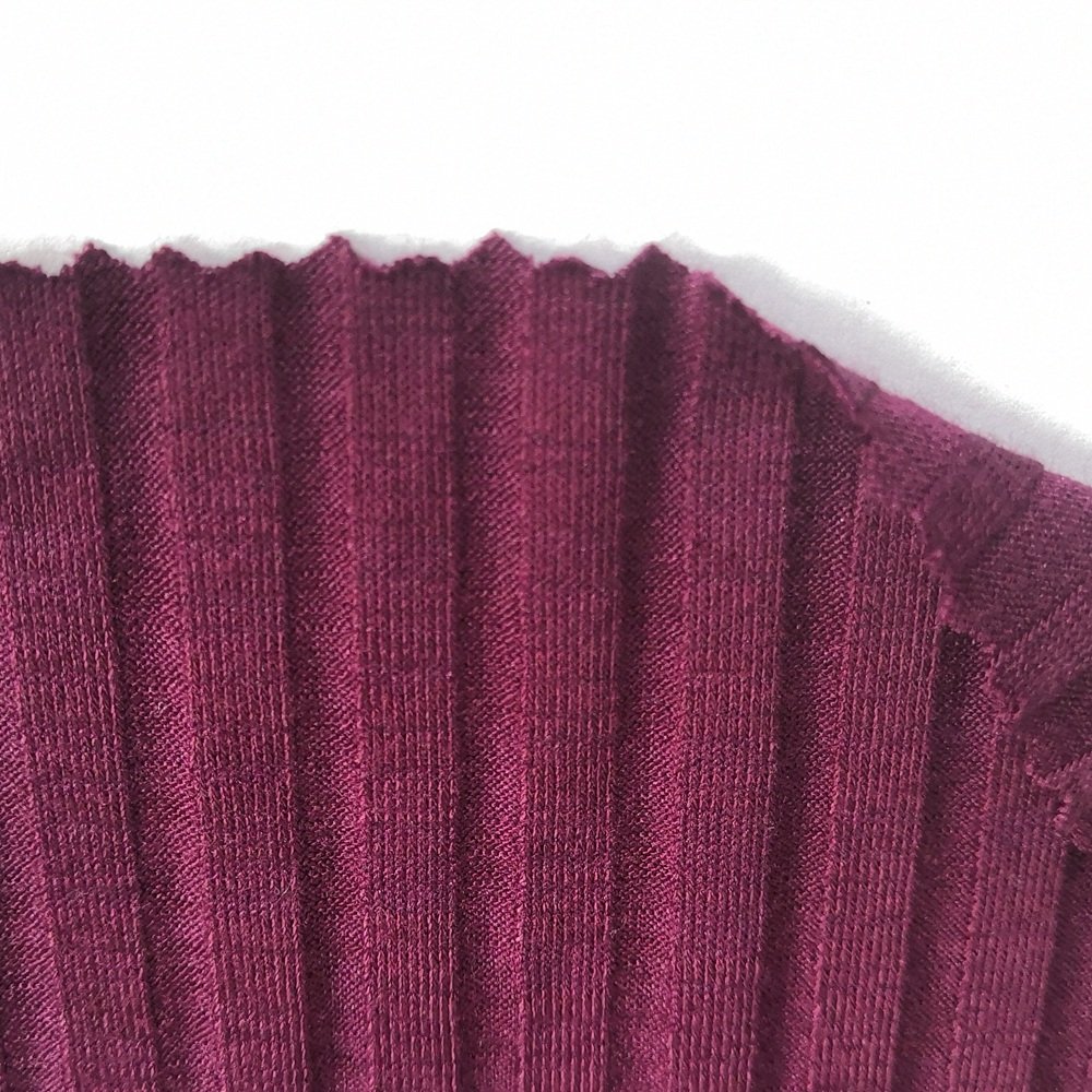 polyester viscose knit fabric 9x7 rib for garment sweater dress