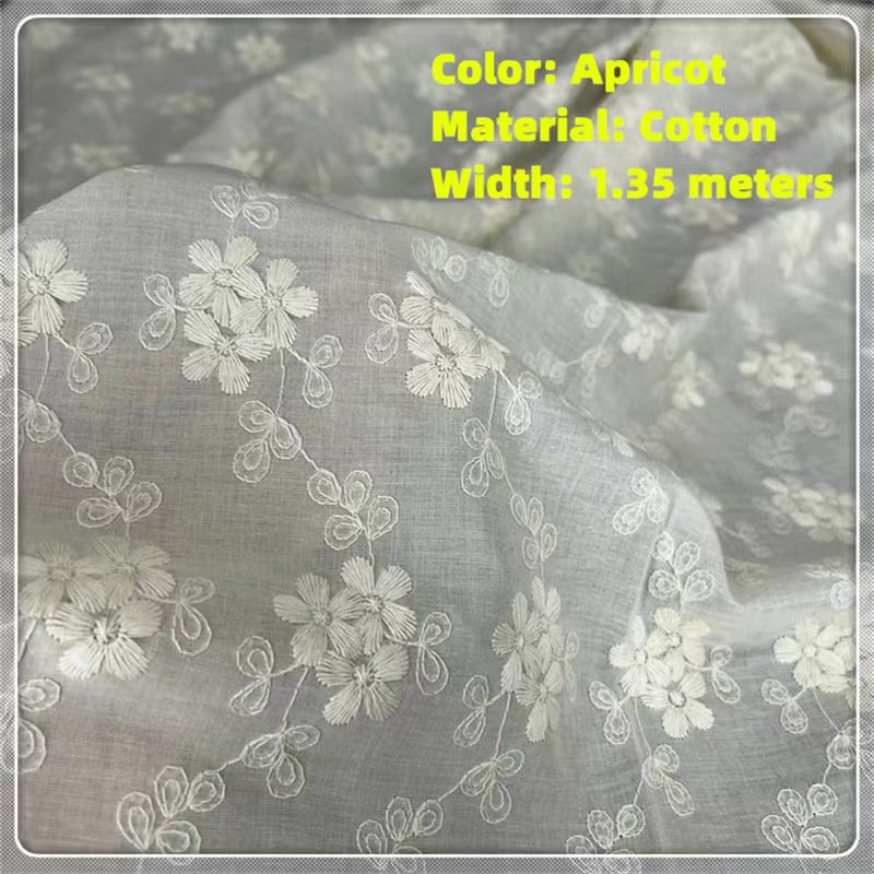 China Factory Sell Cut Work Hole Cotton Lace Fabric Embroidery Lace Fabric Eyelet Embroidery Fabric For Dress