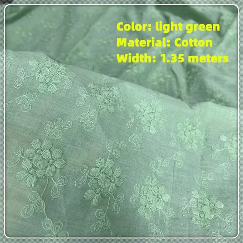 China Factory Sell Cut Work Hole Cotton Lace Fabric Embroidery Lace Fabric Eyelet Embroidery Fabric For Dress