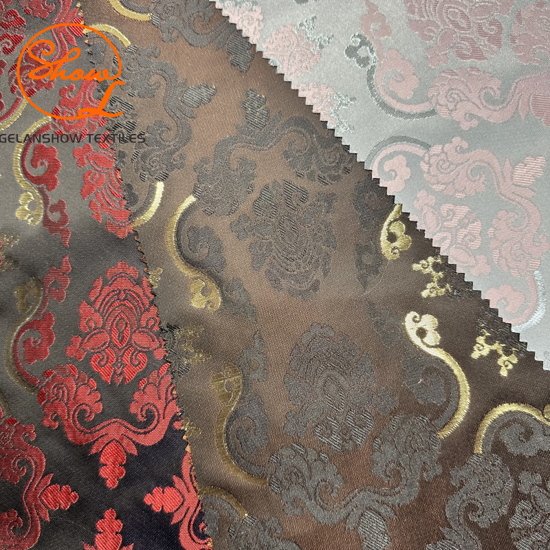 Brocade Gold Embroidery Fabric 81%Ployester 19%lurex 145GSM FOR High-End Gowns Evening Dresses Home Decor Crafts