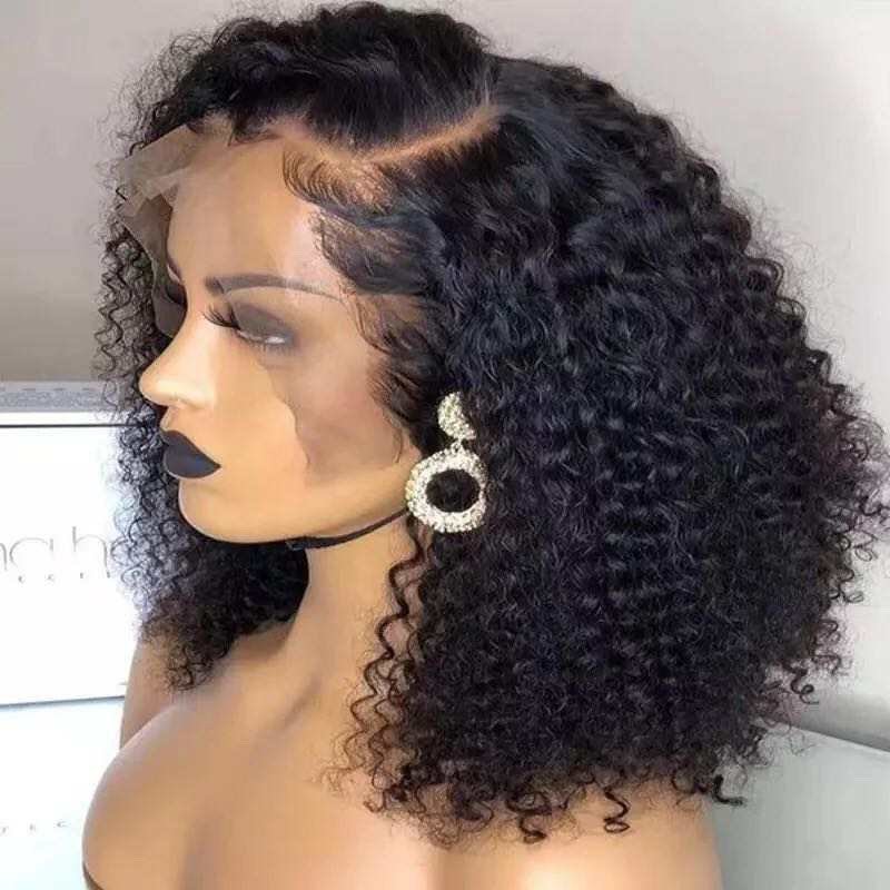 Cheap Short Bob Wigs Human Hair Kinky Curly Lace Front Wigs Human Hair Wholesale Glueless Hd Lace Frontal Wigs For Black Women