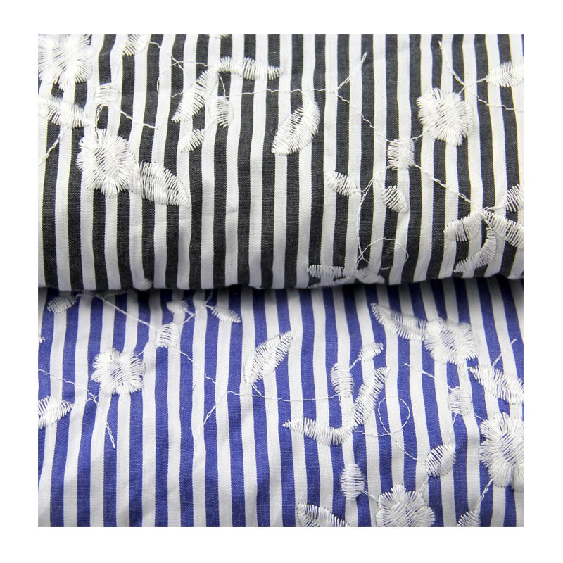 Hot sale yarn dyed stripe fabric 100% cotton embroidery fabric for women dress skirt