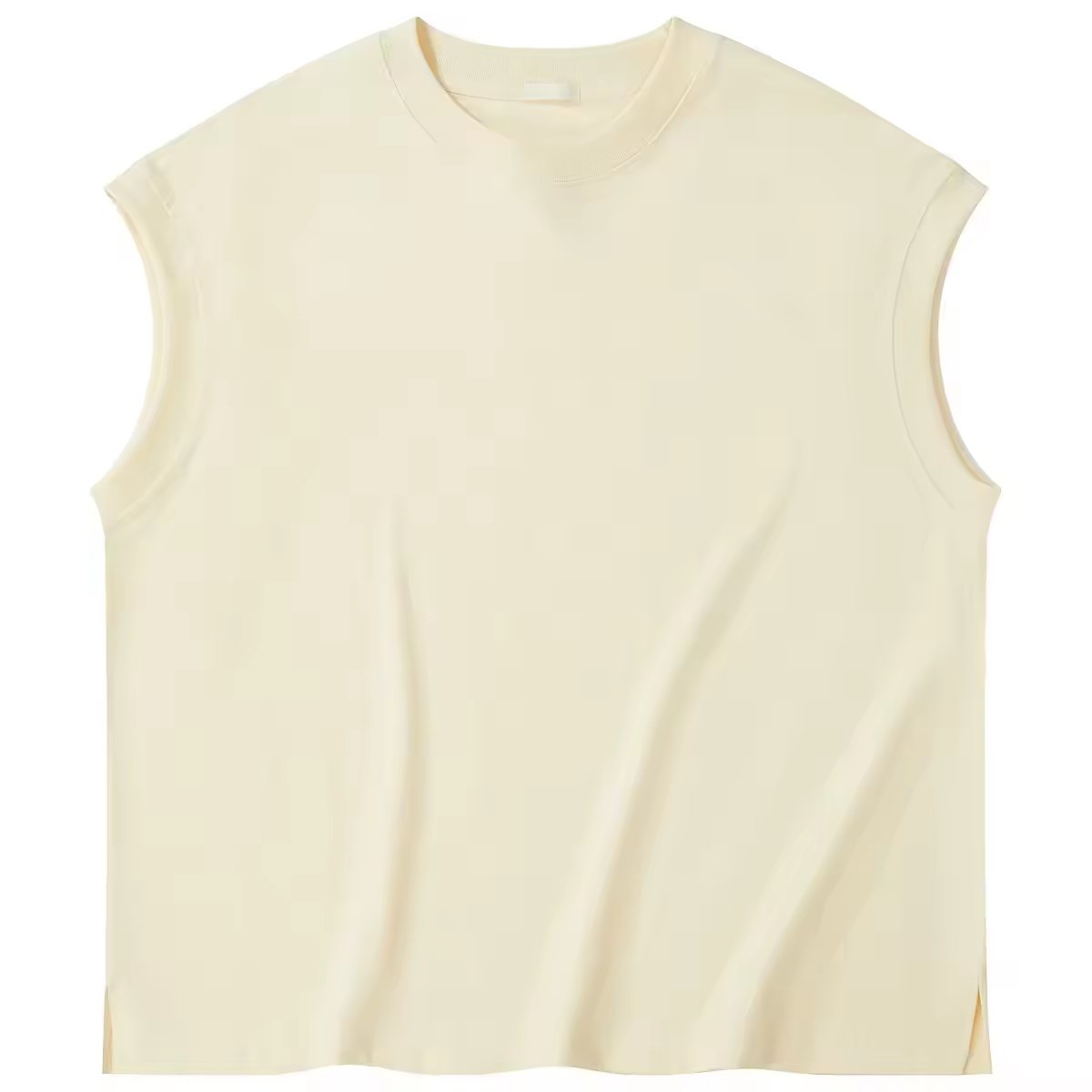 Fashion Boxy Fit Streetwear Crop Tank Top 100% Cotton Ribbed Neck Plus Size Men's Tank Tops