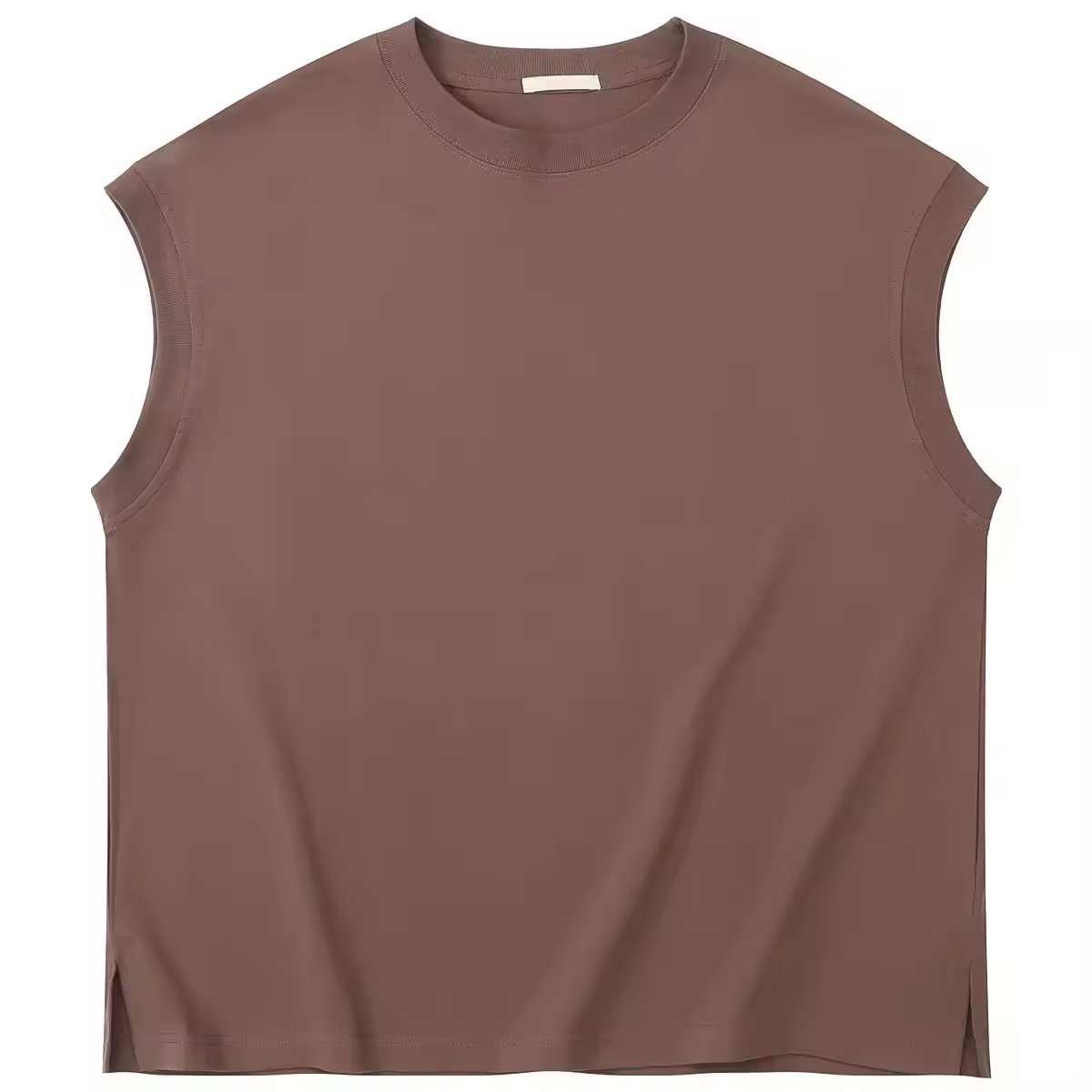 Fashion Boxy Fit Streetwear Crop Tank Top 100% Cotton Ribbed Neck Plus Size Men's Tank Tops