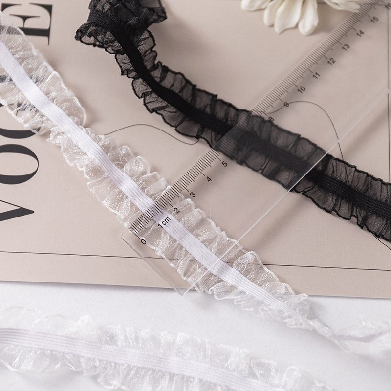 Elastic Fungus Lace Black White Bilateral Bridal Underwear Lace Fungus Lace Trim Elastic Band For Wedding Supplies