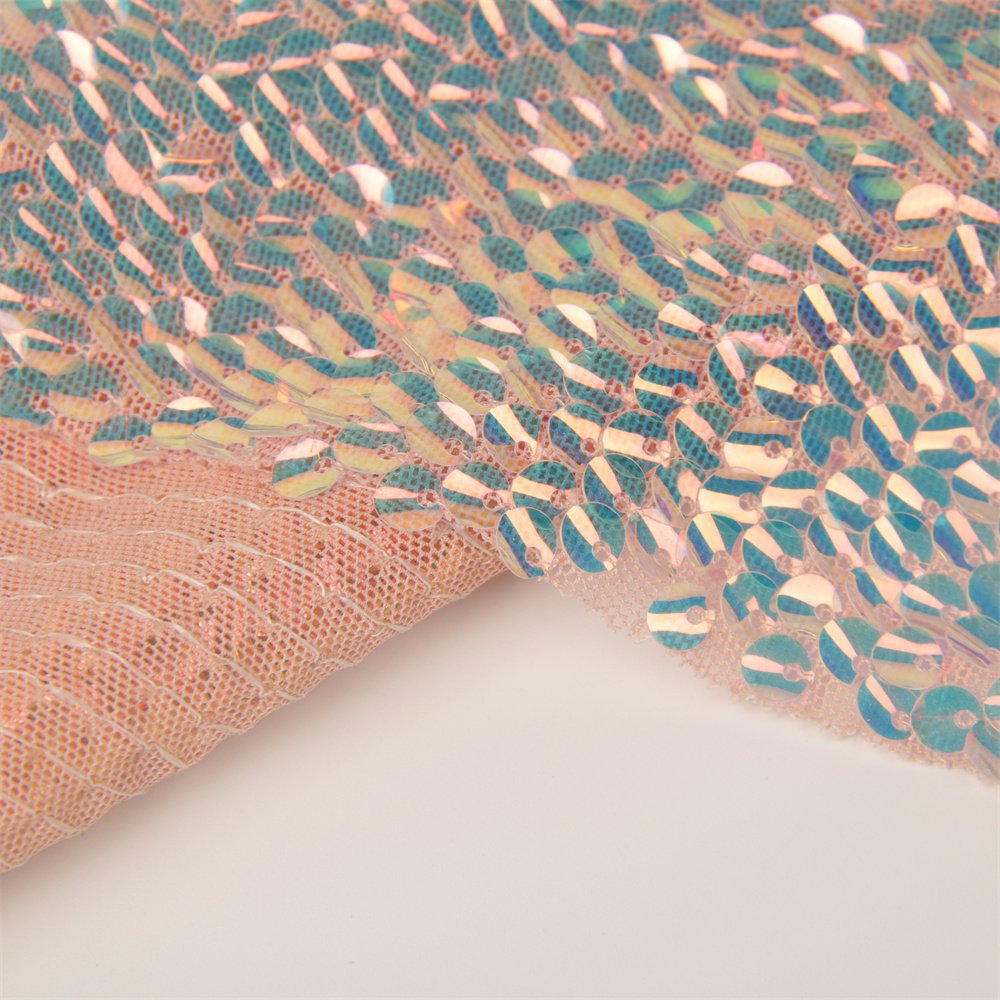 luxury wholesale 6mm glitter sequin embroidery fabric dubai lace beaded lace fabric luxury for wedding dress and bags clothing