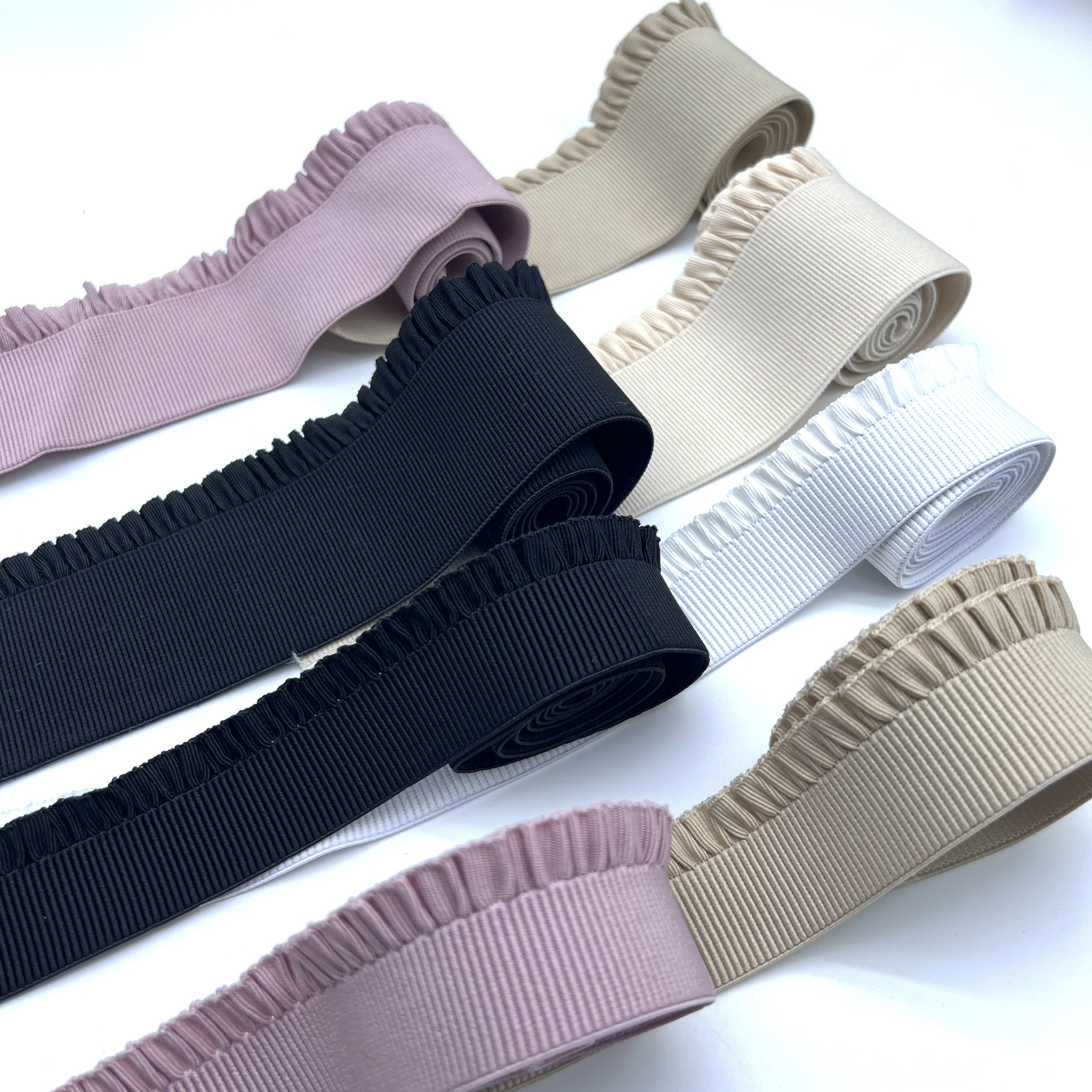 Customized elastic wooden ear lace imitation nylon dragon pants with elastic waistband for waistband by the manufacturer