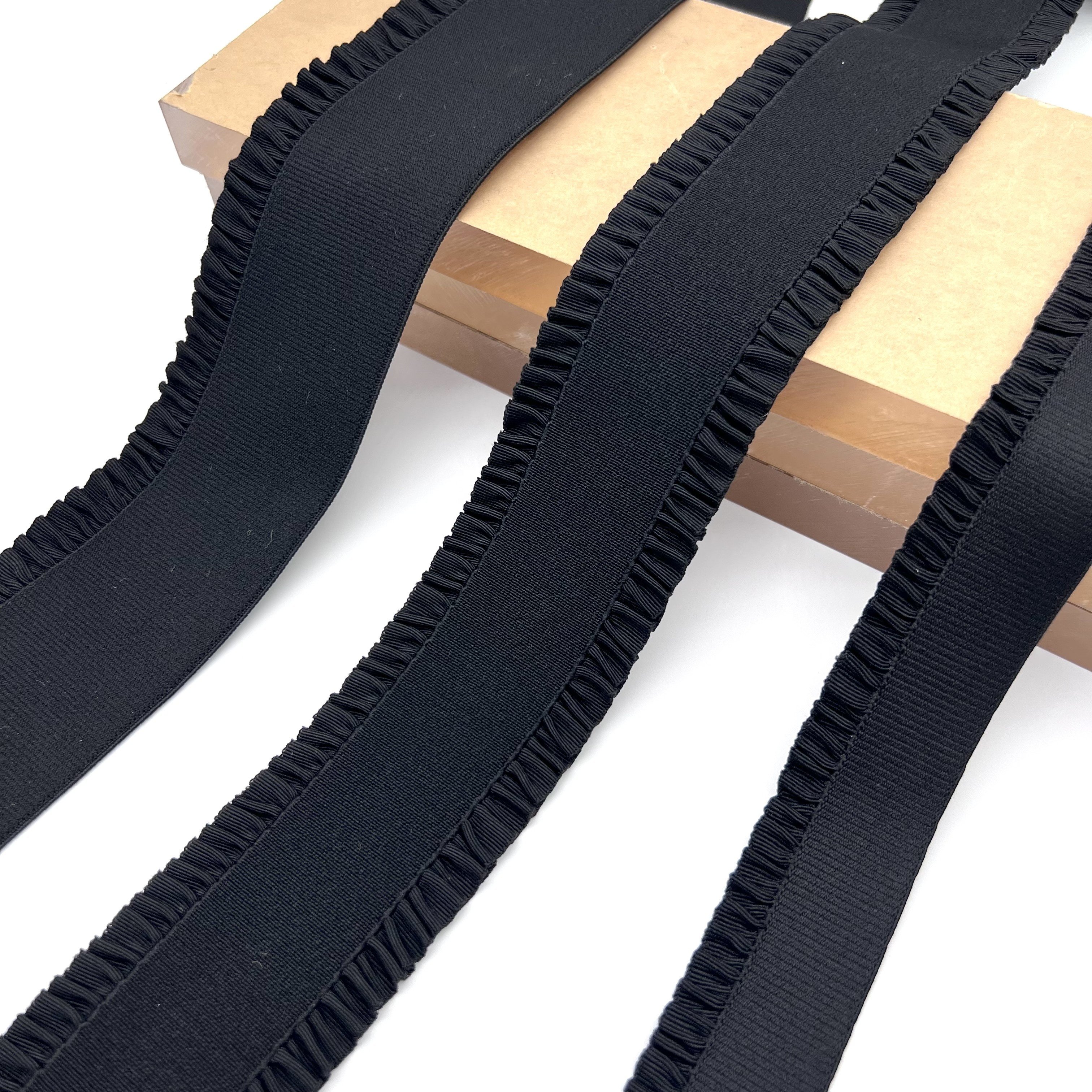 Customized elastic wooden ear lace imitation nylon dragon pants with elastic waistband for waistband by the manufacturer
