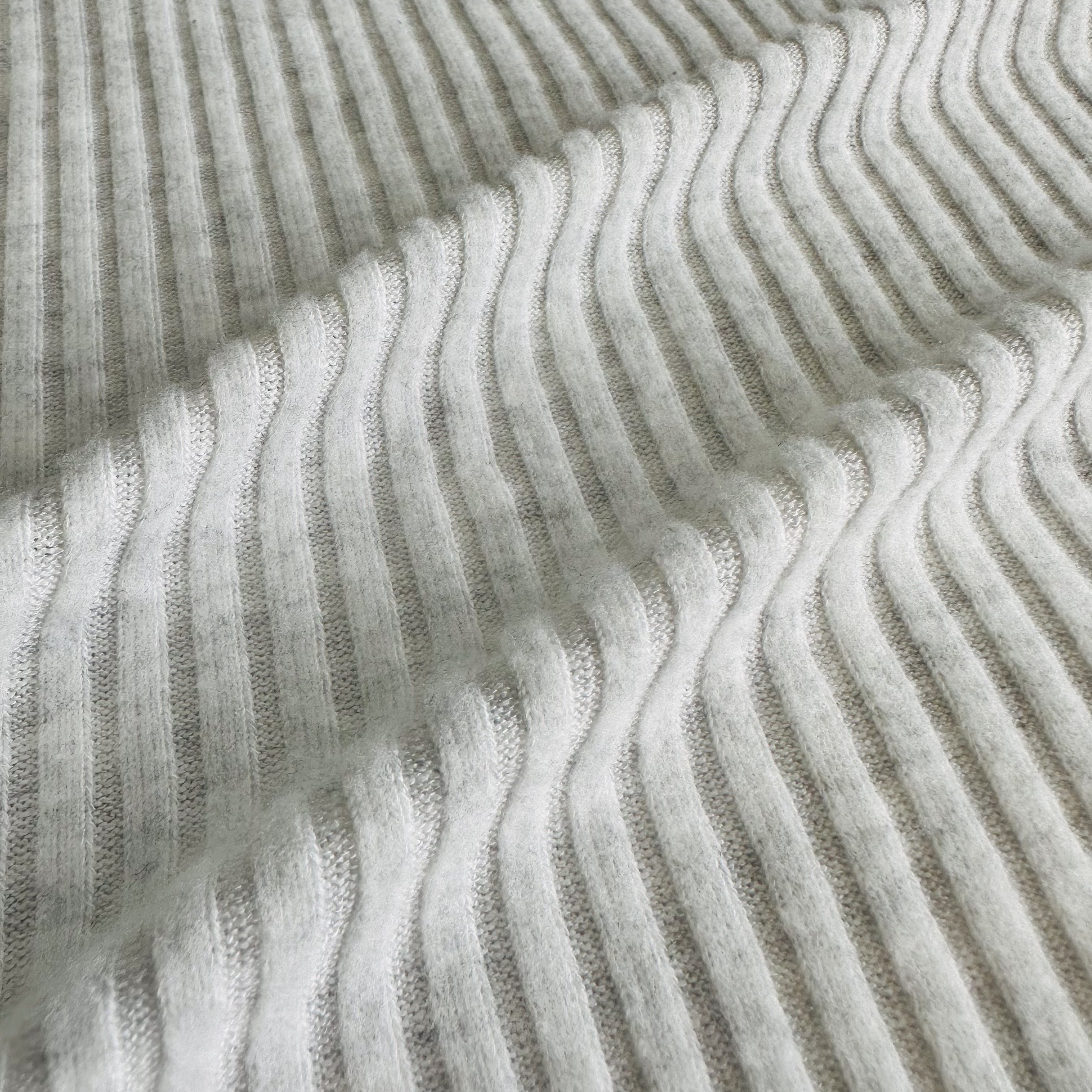 Shaoxing Textile poly rayon stretch Knit Jacquard Jersey Rib Brush TR Hacci Melange Fabric For Winter Garment
