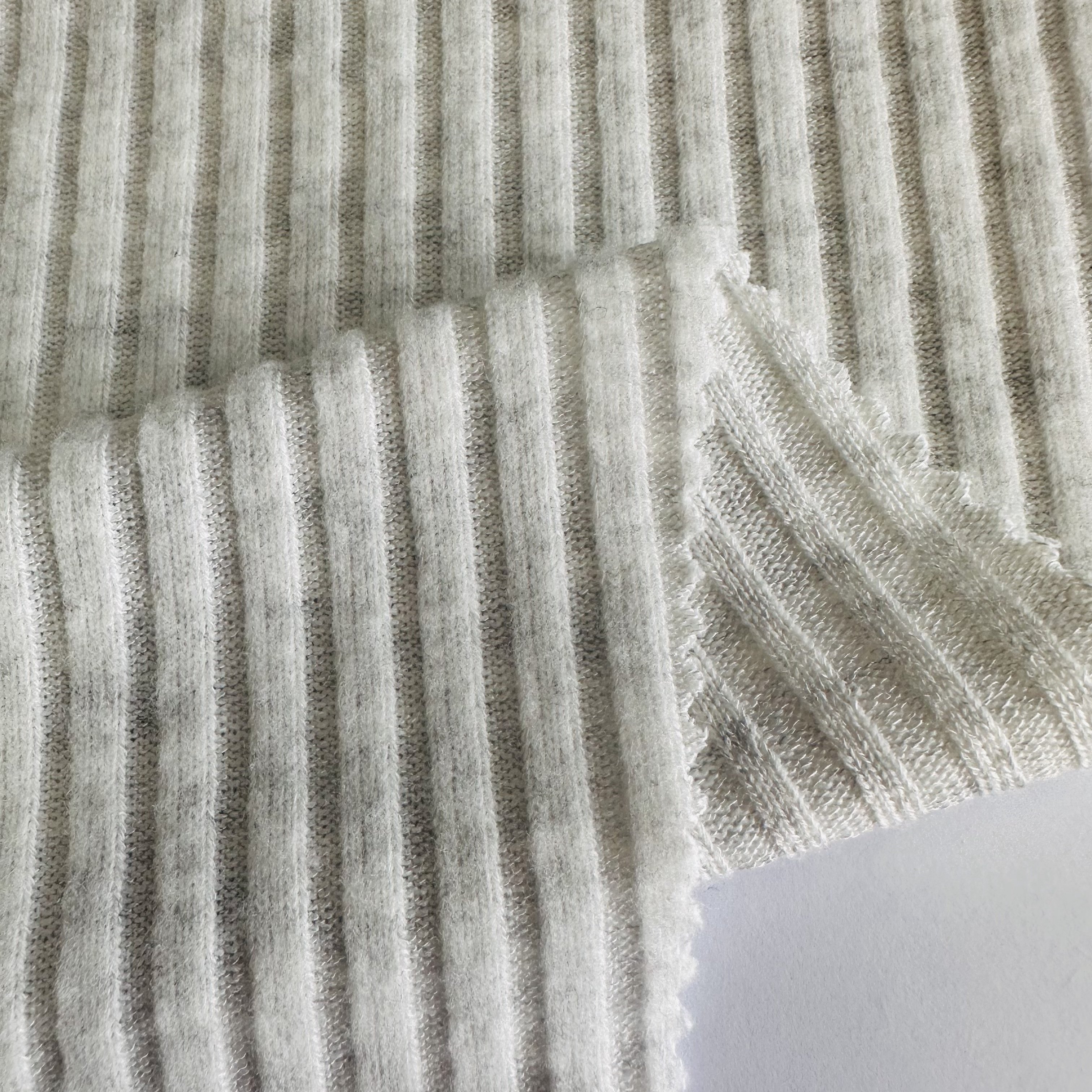Shaoxing Textile poly rayon stretch Knit Jacquard Jersey Rib Brush TR Hacci Melange Fabric For Winter Garment
