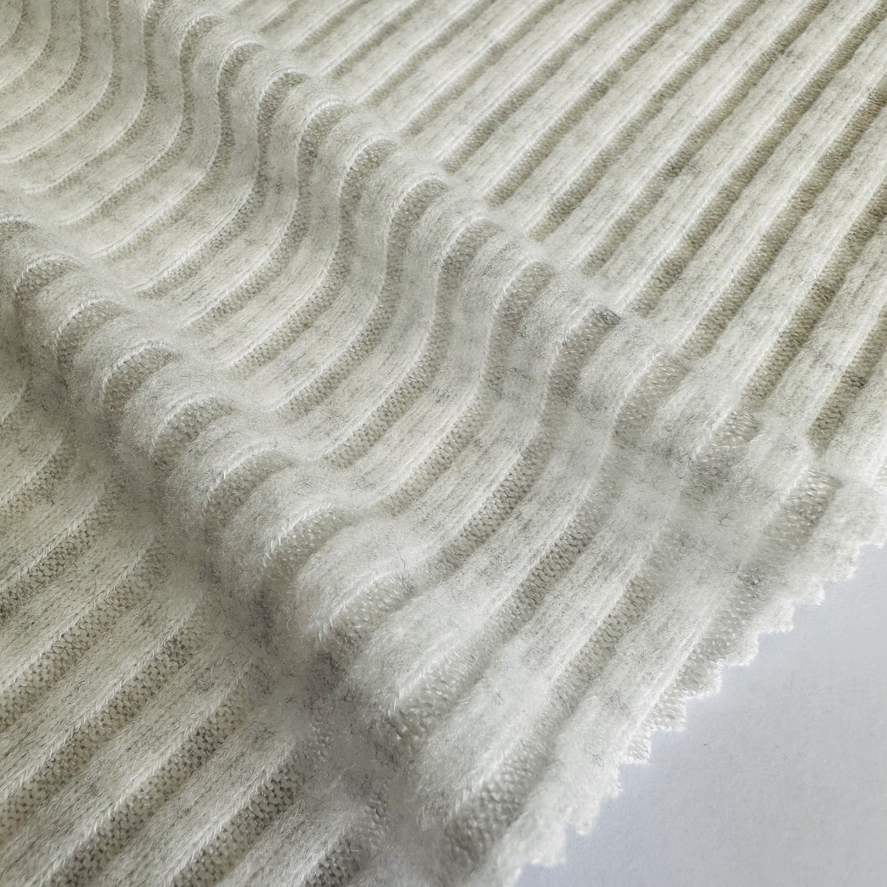 Shaoxing Textile poly rayon stretch Knit Jacquard Jersey Rib Brush TR Hacci Melange Fabric For Winter Garment