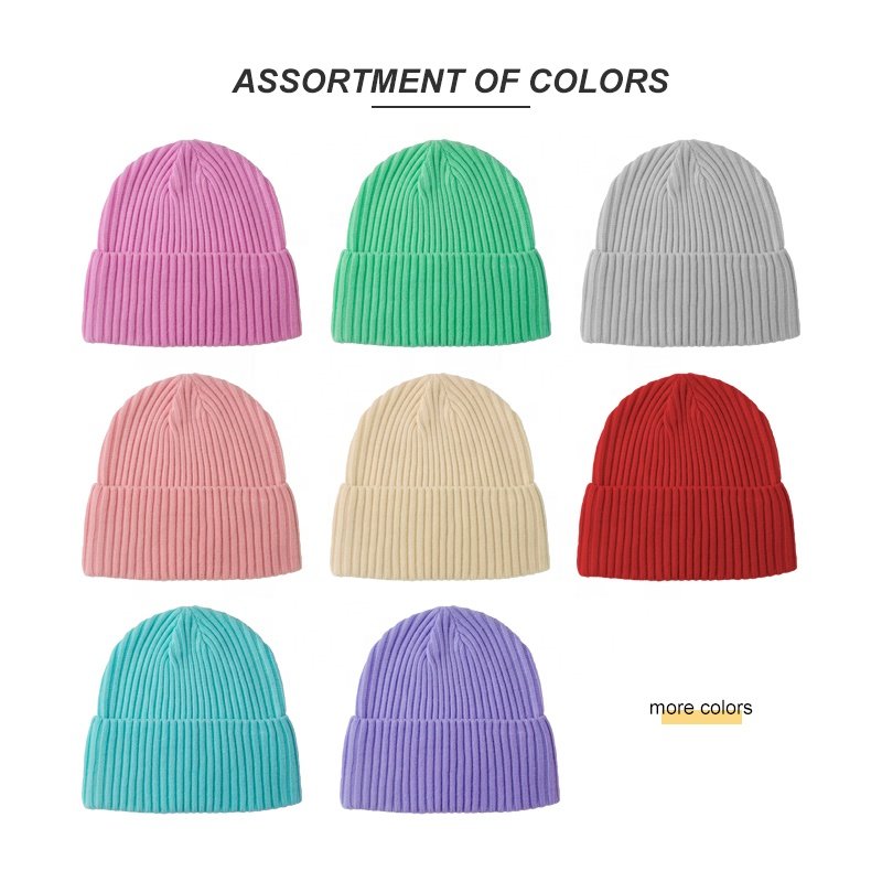 Men Winter Cuff classic ribbed blank skully high quality knitted custom embroidery logo beanie