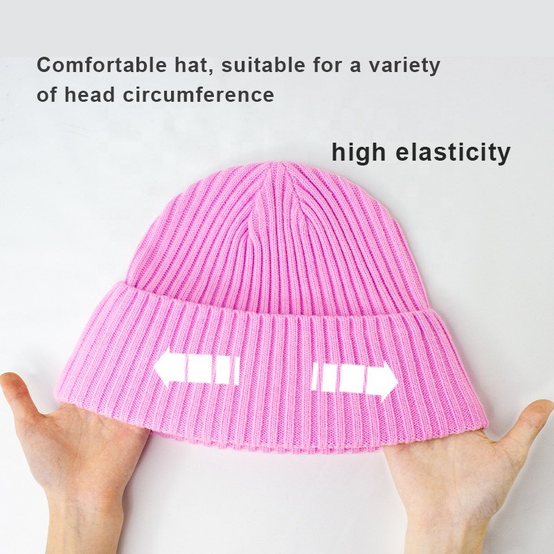 Men Winter Cuff classic ribbed blank skully high quality knitted custom embroidery logo beanie