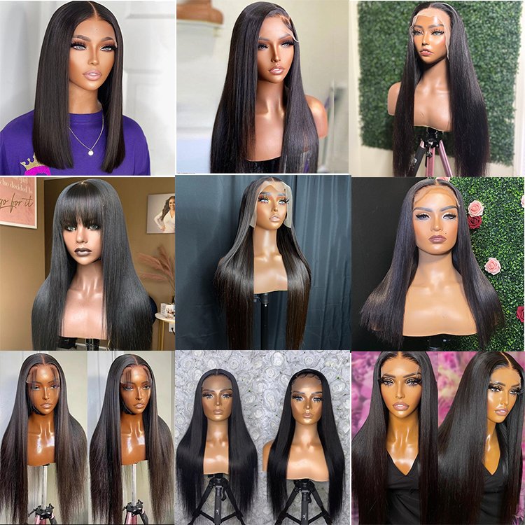 Glueless Vietnamese Raw Hair Wigs Peruvian Hair Wig 40 Inch Human Hair Full Lace Front Wig