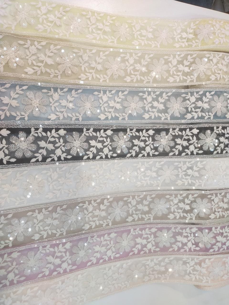 custom white cotton embroidery embroidered lace trimming milk lace fabric edge brim trim ribbons