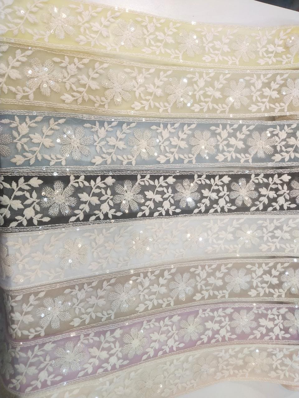 custom white cotton embroidery embroidered lace trimming milk lace fabric edge brim trim ribbons