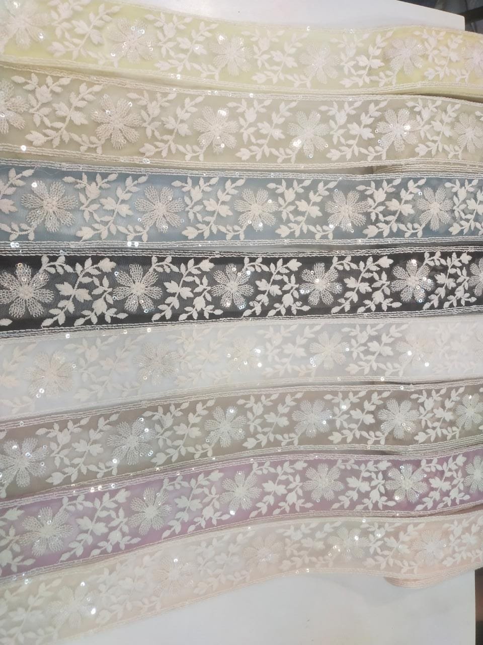 custom white cotton embroidery embroidered lace trimming milk lace fabric edge brim trim ribbons