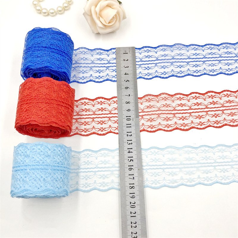 Nylon lace trim no elastic different designs flowers decorative Lace Trim Knitted Fabric for Lingerie & Clothing Net Material