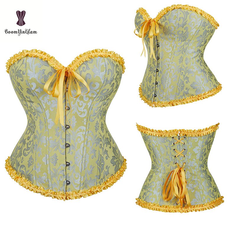 Plus Size Corsets For Women Gothic Bustier Corset Top Satin Boned Bodice Lace Up Overbust Corsage Corselet Bridal For Party