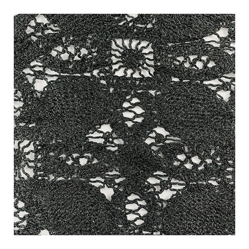 Factory direct supply lace embroidery fabric black Rope embroidery and wafer 100% polyester fabric for dress