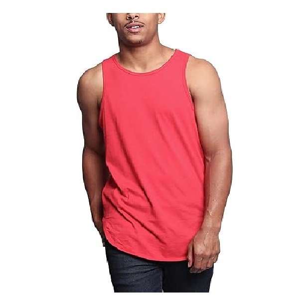 summer comfortable best selling solid color 100% cotton single jersey round neck men's tank top from Bangladesh best price
