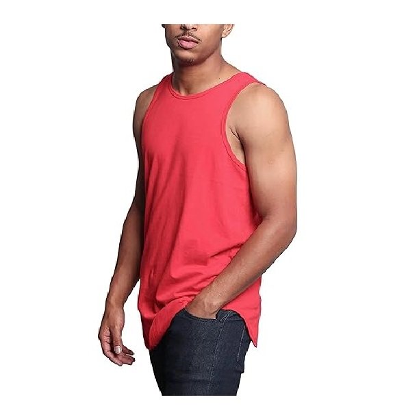summer comfortable best selling solid color 100% cotton single jersey round neck men's tank top from Bangladesh best price