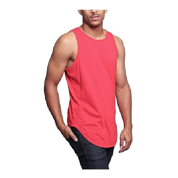 summer comfortable best selling solid color 100% cotton single jersey round neck men's tank top from Bangladesh best price