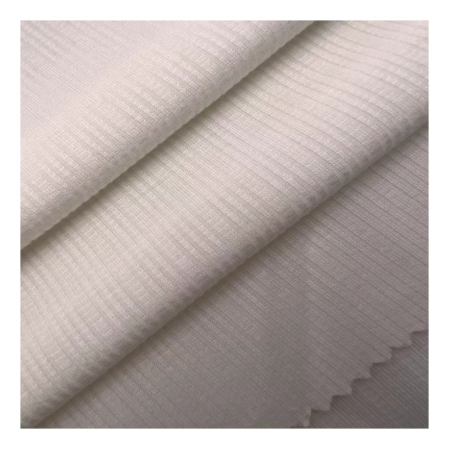 Raw material 210GSM rayon polyester spandex knitting ribbed fabric for garments