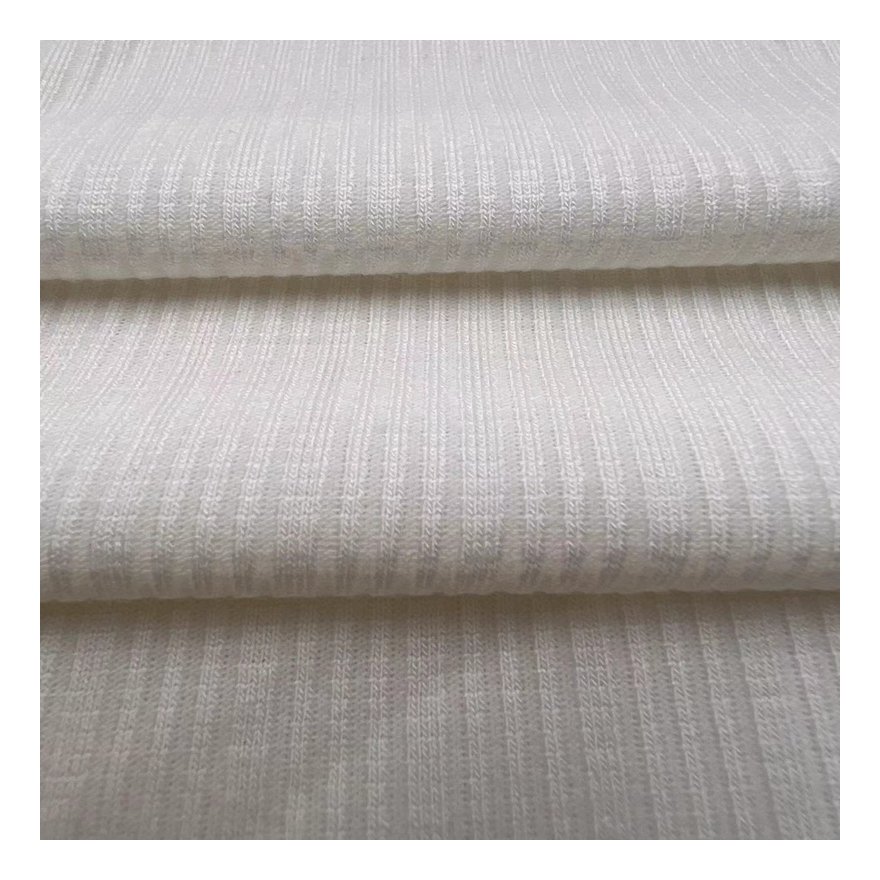 Raw material 210GSM rayon polyester spandex knitting ribbed fabric for garments
