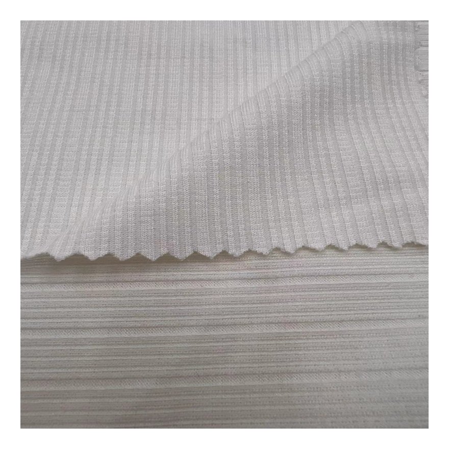 Raw material 210GSM rayon polyester spandex knitting ribbed fabric for garments