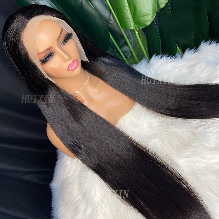 Brazilian Indian Remy Virgin Raw Cuticle Aligned 100% Human Hair 40 inch straight 180% 13x4 hd lace frontal wig