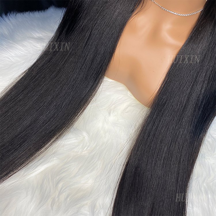 Brazilian Indian Remy Virgin Raw Cuticle Aligned 100% Human Hair 40 inch straight 180% 13x4 hd lace frontal wig