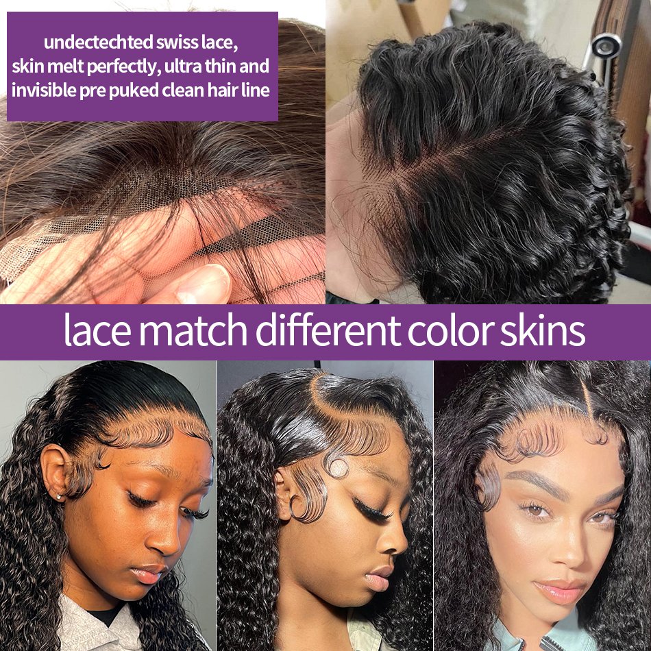 13X6 Hd 40 Inch 150% 180% 210% Density Human Hair Full Lace Front Wig Indian Human Hair Lace Frontal Wigs