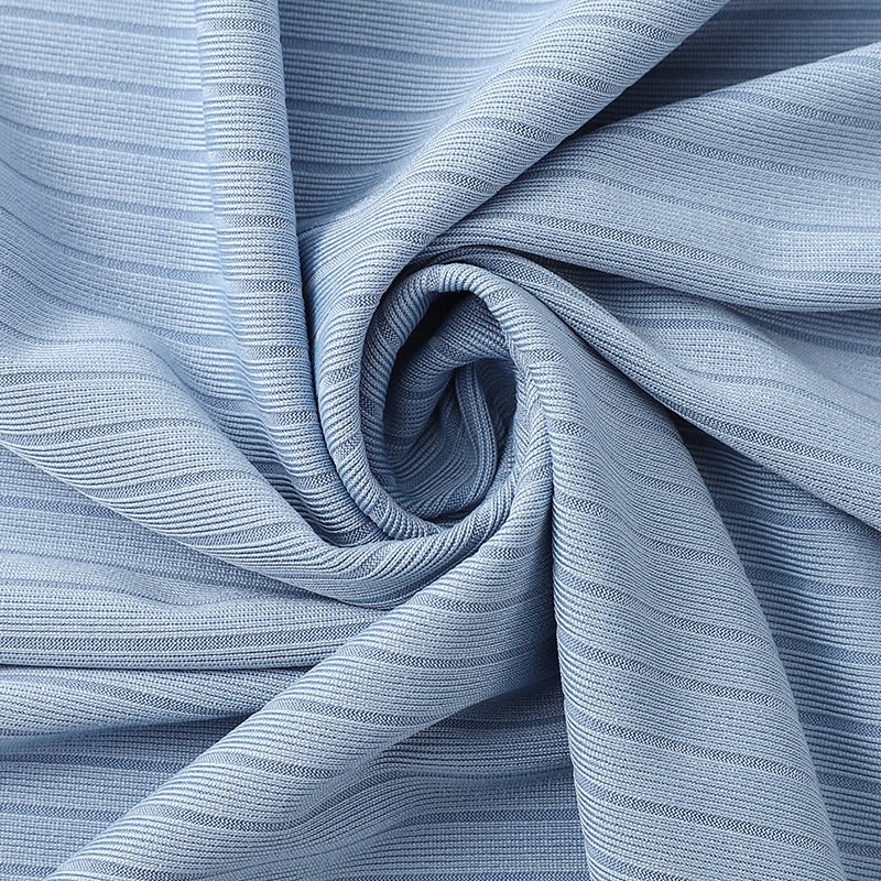 Custom 100% Polyester Spandex Stretch 4x2 8X3 Rib Fabric Knitted Fabric for winter Women clothing