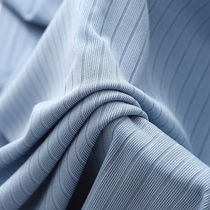 Custom 100% Polyester Spandex Stretch 4x2 8X3 Rib Fabric Knitted Fabric for winter Women clothing