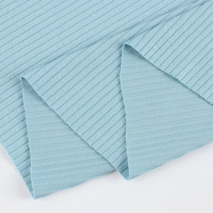 Custom 100% Polyester Spandex Stretch 4x2 8X3 Rib Fabric Knitted Fabric for winter Women clothing